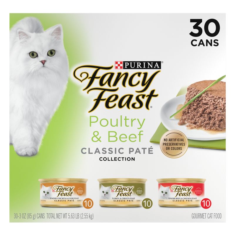 Purina Fancy Feast Classic Paté Gourmet Wet Cat Food Poultry Chicken, Turkey & Beef Collection - 3oz, 4 of 11