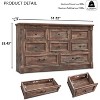 Sincido 8 Drawers Dresser for Bedroom, Farmhouse 61" Wide Tall Dressers w/Roman Column - 4 of 4