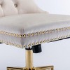 INFURNIC Task and Office Chairs Velvet Upholstered Tufted Button Swivel Chair with Golden Base for Home Office, Beige, 25.5"*19.7"*37.4" - 4 of 4
