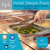 BIRDROCK HOME Stainless Steel Steam Table Pans, 1/3-Size, 2.8 qt, 24 Gauge Steel, 2.5" Depth, Meal Prep, Cooking & Food Storage (6 Pack) - 2 of 4