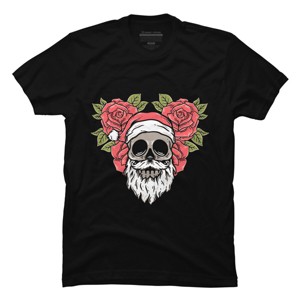 Men's Design By Humans Christmas with flowers Illustration By rukurustudio T-Shirt - 1 of 4