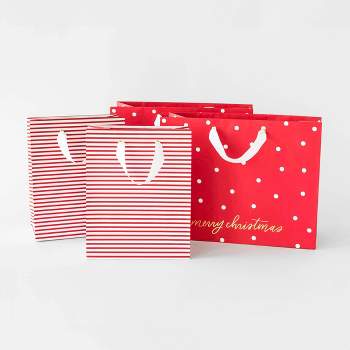 4ct Assorted Gift Bag Set Red - Sugar Paper™ + Target