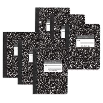 Roaring Spring Paper Products Composition Book, 5x5 Graph, 80 Sheets, 9.75" x 7.5", Black Marble, Pack of 6