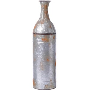 Vintiquewise Rustic Farmhouse Style Galvanized Metal Floor Vase Decoration - 1 of 4