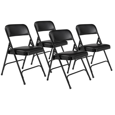 Plastic folding store chairs black