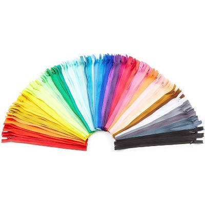 Bright Creations 100 Pieces #3 Nylon Coil Zipper for Sewing Repair Kit Replacement, 9.5 inch, 50 Colors