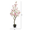 Nearly Natural 4-ft Cherry Blossom Artificial Plant - 2 of 4