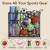 MOEPISY Ball Storage Bin Rolling Sports Ball Cart, Metal Garage Organizer Sport Rack - 3 of 4