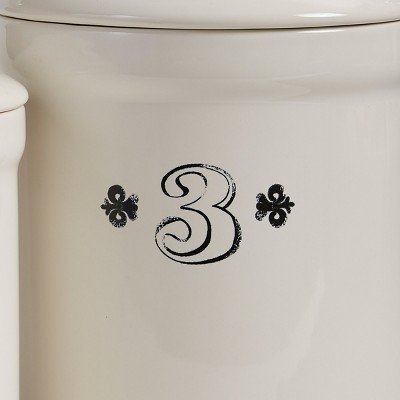 Cream Ceramic Numbered Canister Set with Airtight Lids