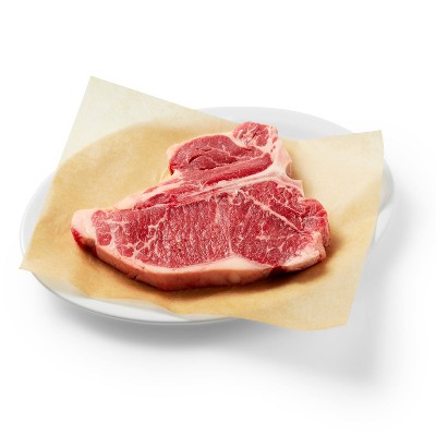 USDA Choice Angus Beef T-Bone Steak - 0.64-1.50 lbs - price per lb - Good &#38; Gather&#8482;