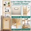 4-layer inclined laundry rack, detachable basket - convertible to 2-layer pull-out laundry basket and 2-layer independent rack, Beige - 4 of 4