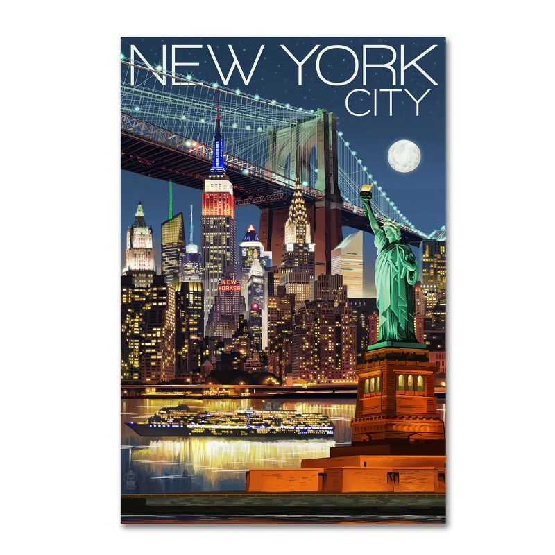 Trademark Fine Art -Lantern Press 'New York' Canvas Art, 2 of 4