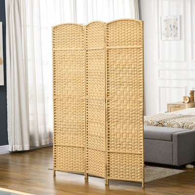 Nature Wood 6' Tall 3-Panel Folding Room Divider