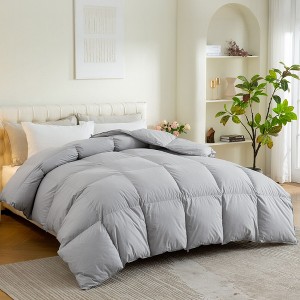 Wellos White All Season Feather Down Comforter 100% Cotton Cover with Corner Tabs - 1 of 4