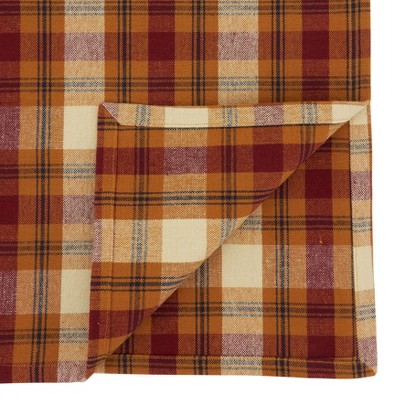 Rust Plaid Cotton Fall Table Runner 13 x 72 in