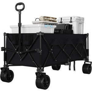 460lbs Heavy Duty Utility Beach Wagon Cart , Extra Long Foldable WagonCart with Cup Holders for Sand - 1 of 4
