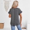 Womens V Neck T-Shirts Short Sleeve Inside Out Seam Style Tops Striped Shirts Drop Shoulder Lounge Tops Summer Causal Tops - 2 of 4