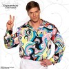 UNDERWRAPS 70s Disco Shirt Men - Multicolor Swirl 70s Outfits for Men, Retro Costume Shirts for Theme Parties, Halloween Costumes (One Size 42-44) - 2 of 4