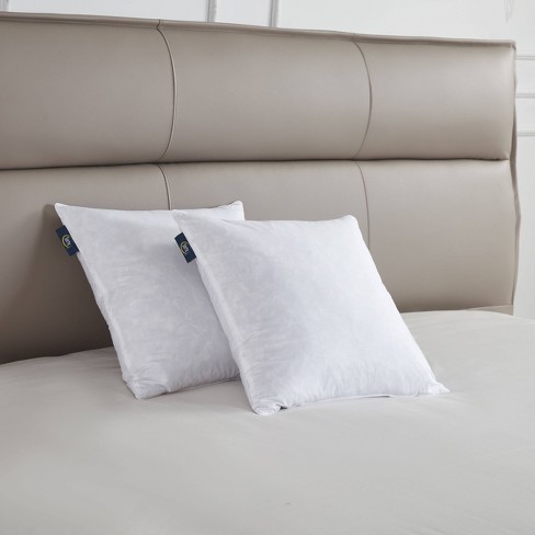 Serta Decorative Medium Firm 2-Pack Feather Pillow Insert, White, 20x20