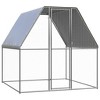 vidaXL Chicken Cage Silver and Silver Grey Galvanized steel, Polyethylene - 2 of 4