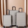 Gulches 3 Piece Luggage Sets ABS Lightweight Suitcase with Two Hooks, Spinner Wheels, TSA Lock, (20/24/28) GOLD - 2 of 4
