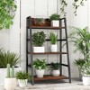 Costway 3-Tier Ladder Bookshelf Industrial Storage Rack Bookcase Plant Display Shelf - 4 of 4