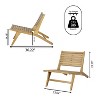 Leo Mid-Century Modern Wood Armless Outdoor Patio Chair- JONATHAN Y - 3 of 4