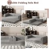 Convertible Corduroy Sleeper Sofa Bed, Folding Mattress Couch, No Assembly Floor Couch, 3 Seater Fold Out King Size Futon, Modular Sofa Bed - 3 of 4