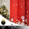 Red Velvet Christmas Kitchen Curtains Set of 1/2 - Thermal Insulated Snowflake Floral Cafe Curtains for Window, Room Darkening Short Curtains - 4 of 4