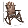 Outdoor Wooden Rocking Chair, Single-Person Adirondack Rocking Patio Chair with Rustic High Back, Slatted Seat and Backrest for Indoor, Garden - 3 of 4
