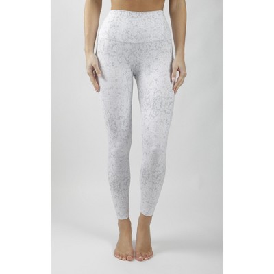 Yogalicious - Women's Nude Tech Water Droplet High Waist Ankle Legging