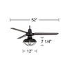 52" Casa Vieja Plaza Modern Indoor Outdoor Ceiling Fan with LED Light Remote Control Matte Black Cage Damp Rated for Patio Exterior House Home Porch - 4 of 4