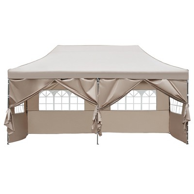 10x20 Pop Up Canopy with Sidewalls Outdoor Canopy Tent Heavy Duty Party Tent with Roller Bag, Height Adjustable, Weatherproof UV Defense-ModernLuxe
