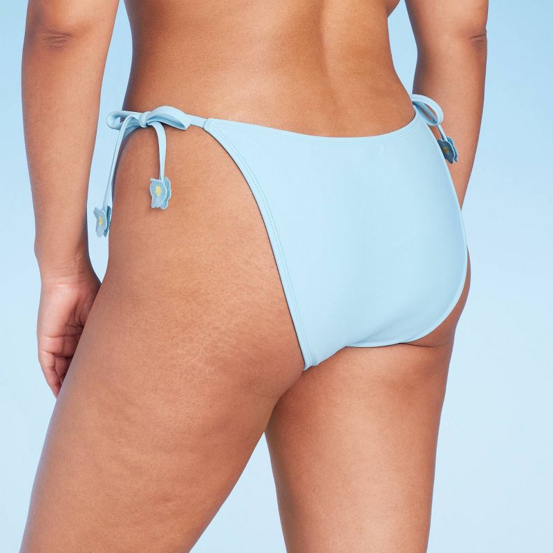 Women's Side-Tie Extra Cheeky Extra High Leg Bikini Bottom - Wild Fable™ Blue, 6 of 9