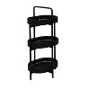 Cesicia 3 Tiers Tray Tables Paper Rope Woven Side Table for Living Room Kitchen, Oval Storage Basket Small Shelves - 3 of 4