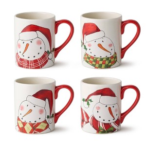 Certified International Set of 4 16 oz Snowman Delight Assorted
