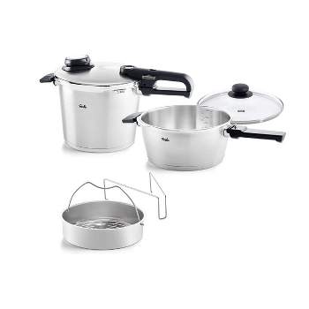 Groupe Seb T-Fal Pressure Cooker, Pressure Canner with Pressure Control, 3 PSI Settings, 22 Quart, Silver - 7114000511