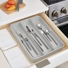 iDESIGN Eco Recycled Plastic Expandable Drawer Organizer Utensil Tray Gray: Kitchen Storage, Hand Wash, 15"x12"x2" - 4 of 4