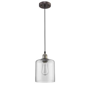 Chloe Lighting Owen Industrial-Style 1 Light Rubbed Bronze Ceiling Mini Pendant 7" Shade - 1 of 2
