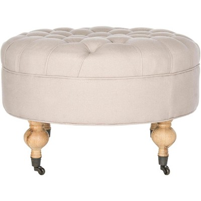 Clara Tufted Round Ottoman  - Safavieh