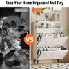 Entryway Shoe Cabinet, Shoe Cabinet with 2 Flip Drawers, Freestanding Shoe Storage Cabinet with Open Shelves, Narrow Farmhouse Shoe Rack with Legs - 4 of 4