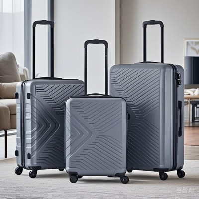 KTMBDW Luggage with Spinner Wheels & Zipper, 3-Piece Travel Suitcase ABS+PC Hardshell Luggage Set with TSA Lock (20+24+28 inch)