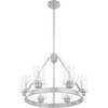 6-Light Hartland Chandelier Brushed Nickel - Hunter Fan: Seeded Glass, UL Listed, Adjustable Height - image 4 of 4