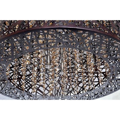 Inca Collection 7-Light Polished Chrome LED Flush Mount with Crystal Sheath