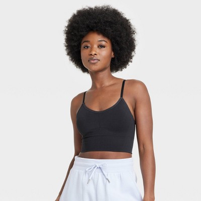 Women's Seamless Medium Support High-neck Longline Sports Bra - All In  Motion™ Heathered Black M : Target