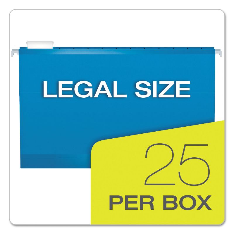 Pendaflex Reinforced 2" Extra Capacity Hanging Folders 1/5 Tab Legal Blue 25/Box 4153X2BLU, 5 of 8