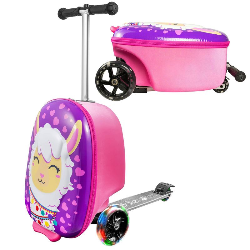 Kiddietotes Kids' Hardside Carry On Suitcase Scooter, 3 of 9