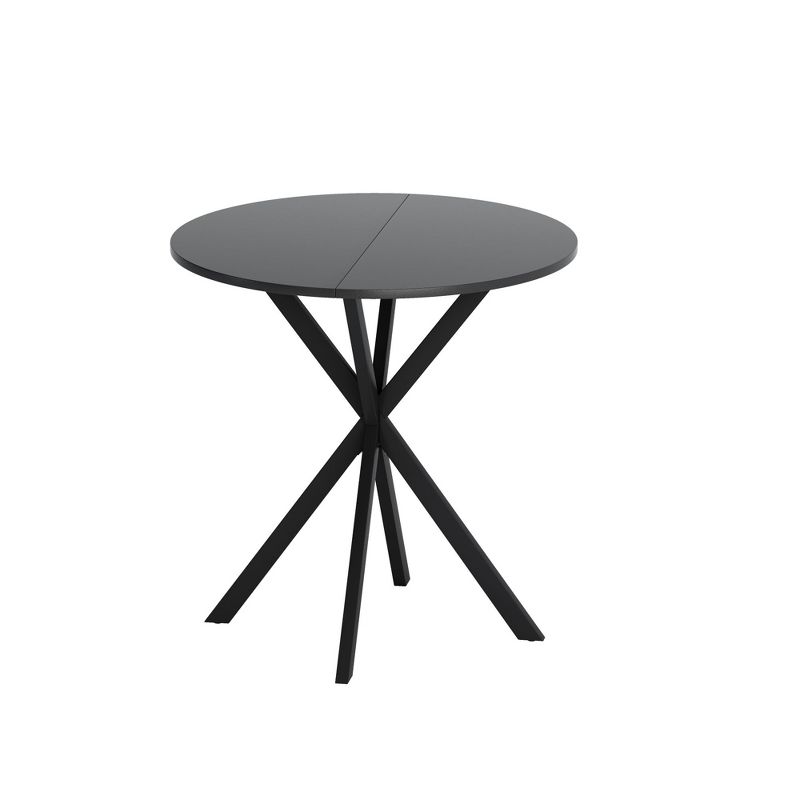 Avatar 31.5'' Modern Cross Leg Round Dining Table,Occasional Table,Two Piece Removable Top, Matte Finish Iron Legs-The Pop Home, 5 of 8