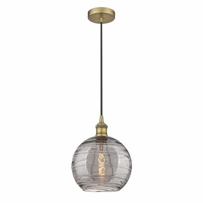 Athens Deco Swirl - 1 Light Mini Pendant In Industrial Style-12.75 Inches Tall and 10 Inches Wide