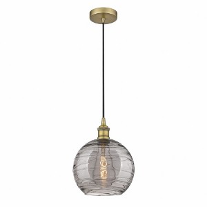 Athens Deco Swirl - 1 Light Mini Pendant In Industrial Style-12.75 Inches Tall and 10 Inches Wide - 1 of 1